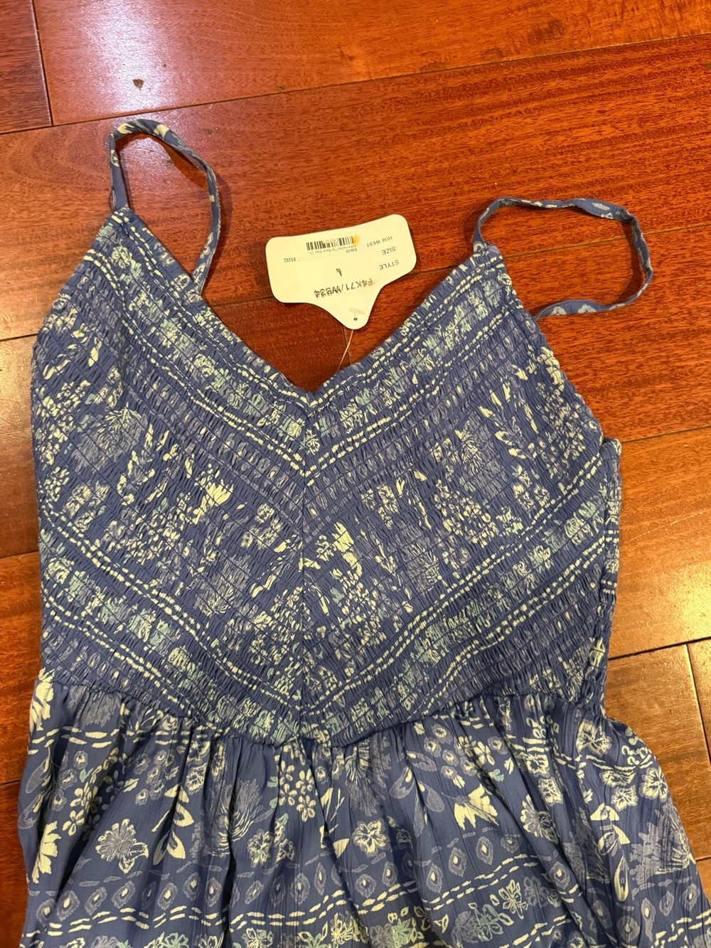 New with Tags Angie Blue Printed Maxi Dress with Spaghetti Straps - Picture 3 of 3